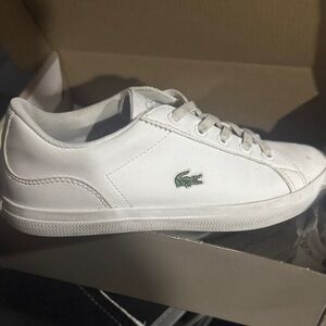 Lacoste Kids White and Green Sneakers